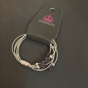 Paparazzi Silver Bracelet with Dark Purple Beads